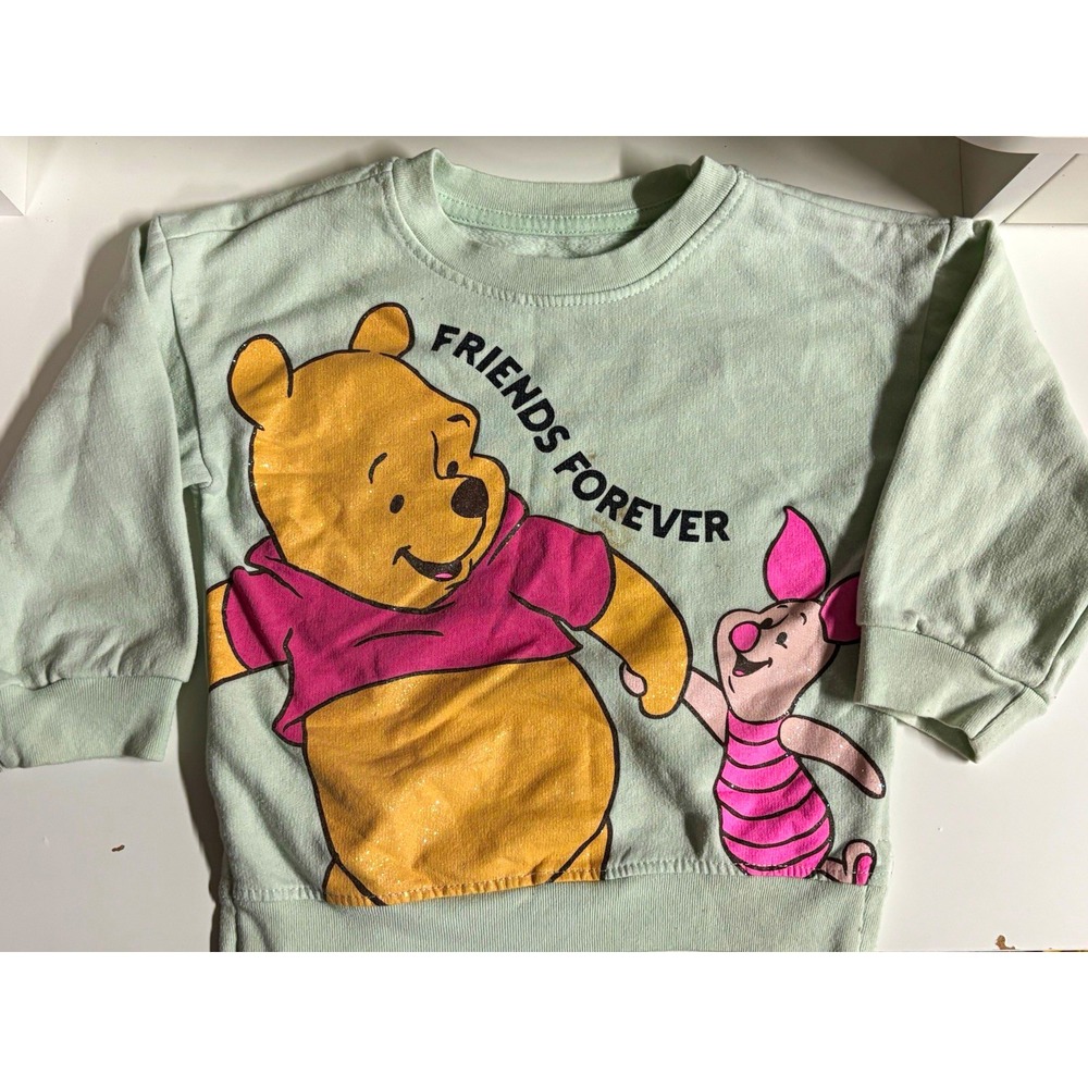 Disney Winnie the Pooh 3T Light Blue Fleece Pullover Sweatshirt Pooh Piglet